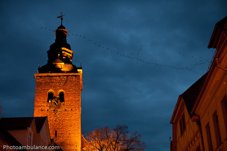 Kraniche &uuml;ber St. Laurentius